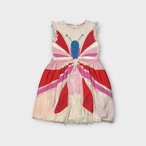 Mini Boden Butterfly Applique Tulle Pink & Red Dress